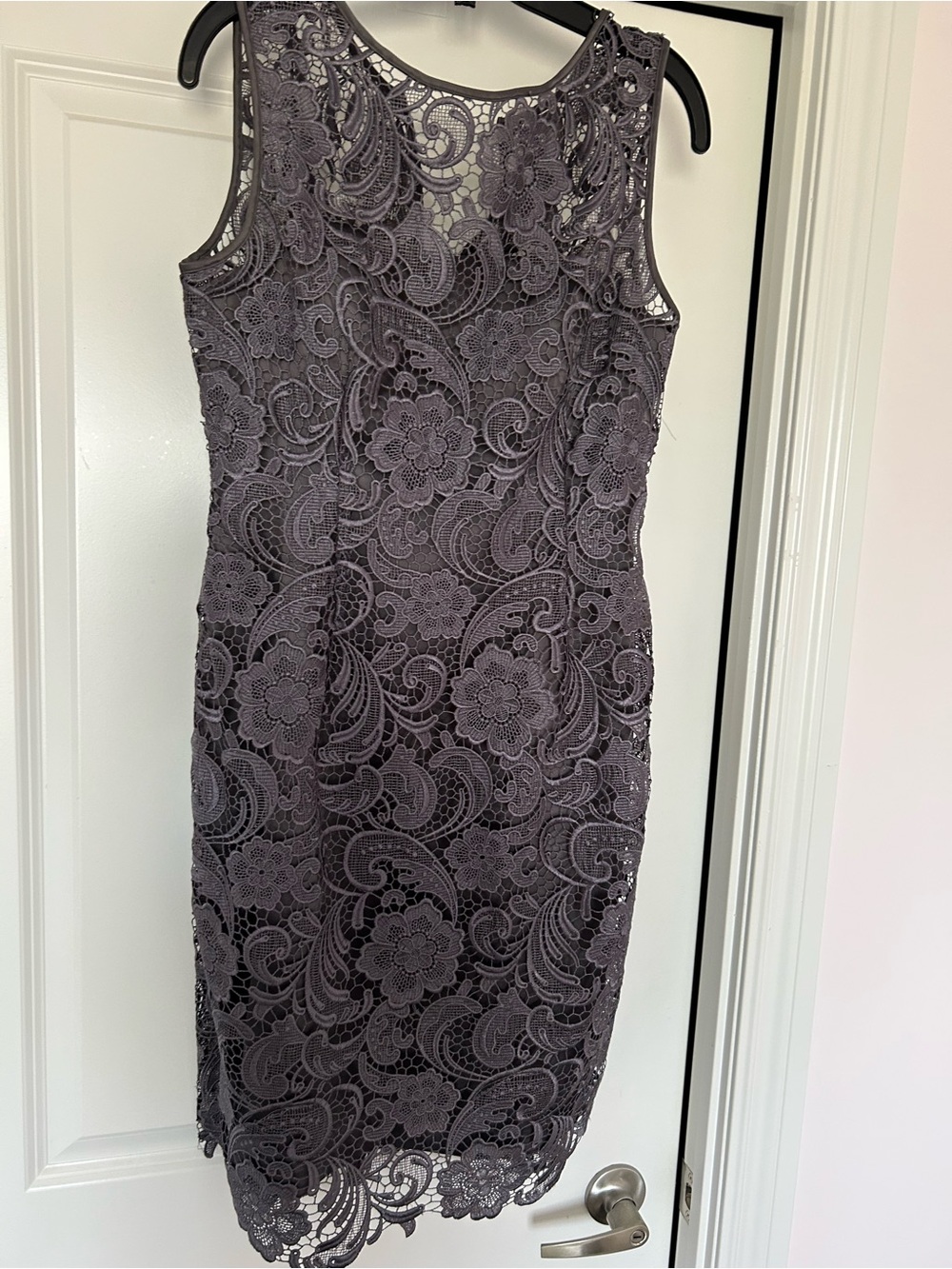 Adrianna Papell Mauve Lace Sheath Dress